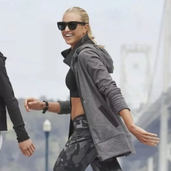 Athleta Jackets & Blazers - ATHLETA Victory Long‎ Primaloft Hooded Jacket Coat Women’s XS Gray Full Zip